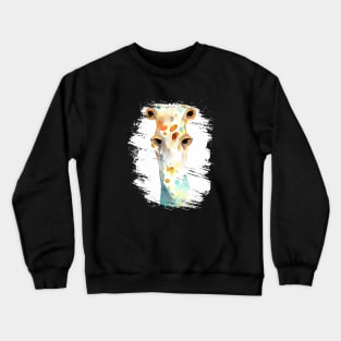 Giraffe Wild Animal Nature Watercolor Art Painting Crewneck Sweatshirt